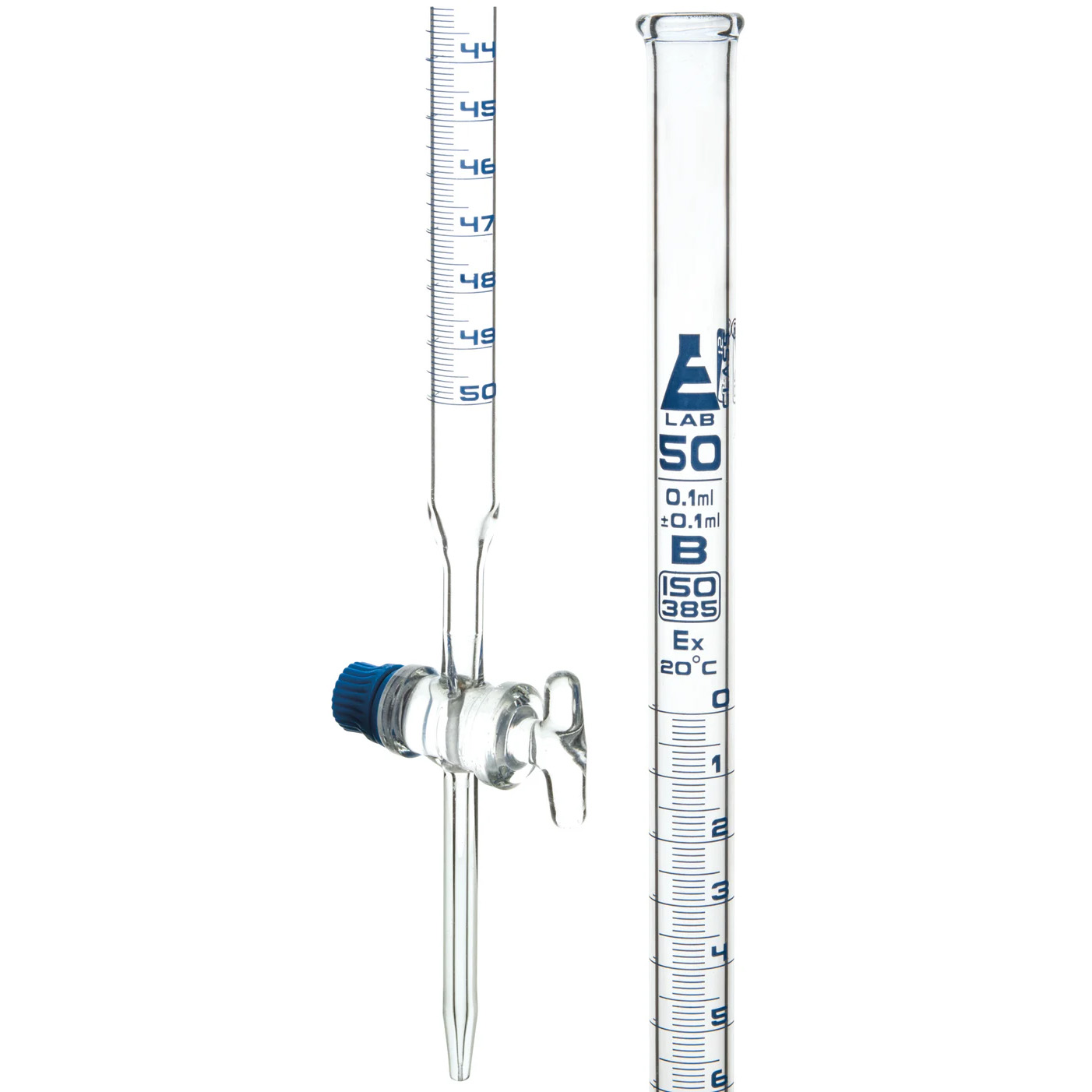 50mL Borosilicate Glass 3 3 Burette With Glass Stopcock Class B U S