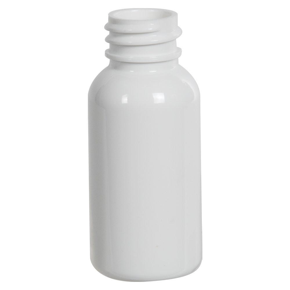 Oz White Pet Traditional Boston Round Bottle With Neck