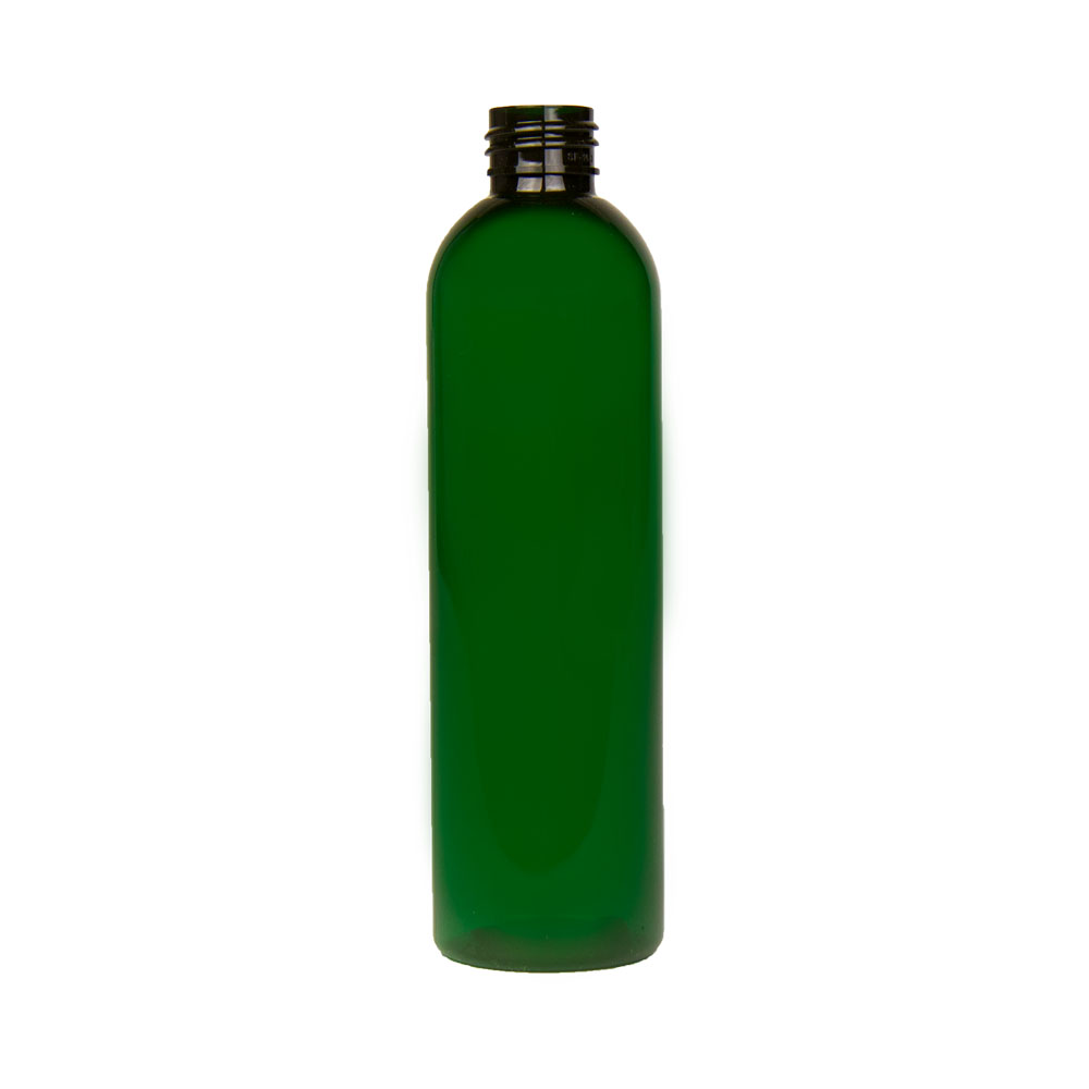 8 Oz Dark Green PET Cosmo Round Bottle With 24 410 Neck Cap Sold