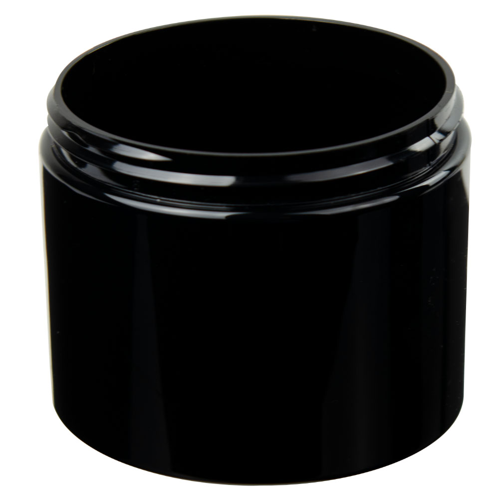 8 Oz Black PET Straight Sided Round Jar With 70 400 Neck Cap Sold