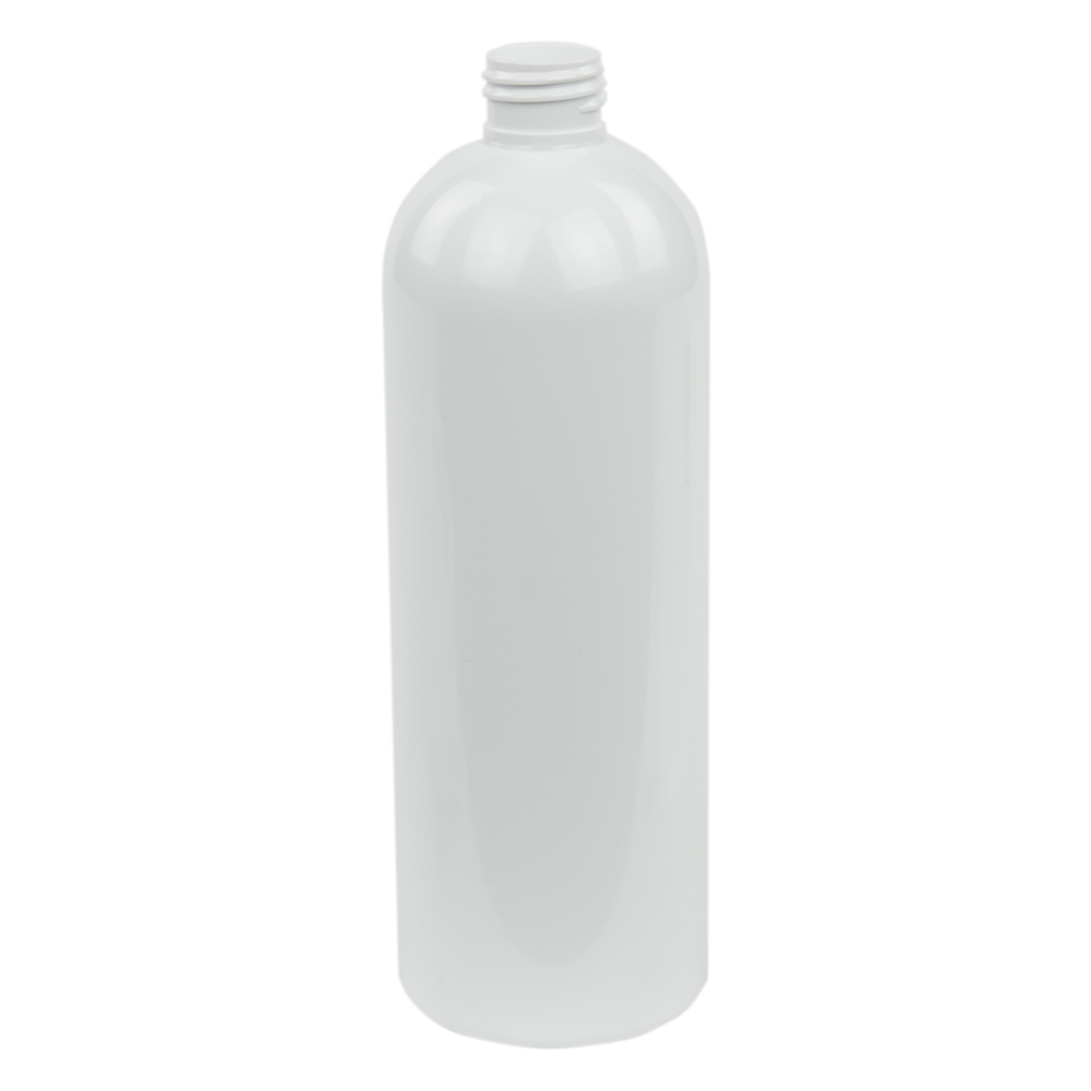 16 Oz White PET Cosmo Round Bottle With 24 410 Neck Cap Sold