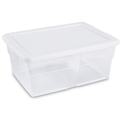 Sterilite® 16 Quart Basic Clear Storage Box With White Lid | U.S ...