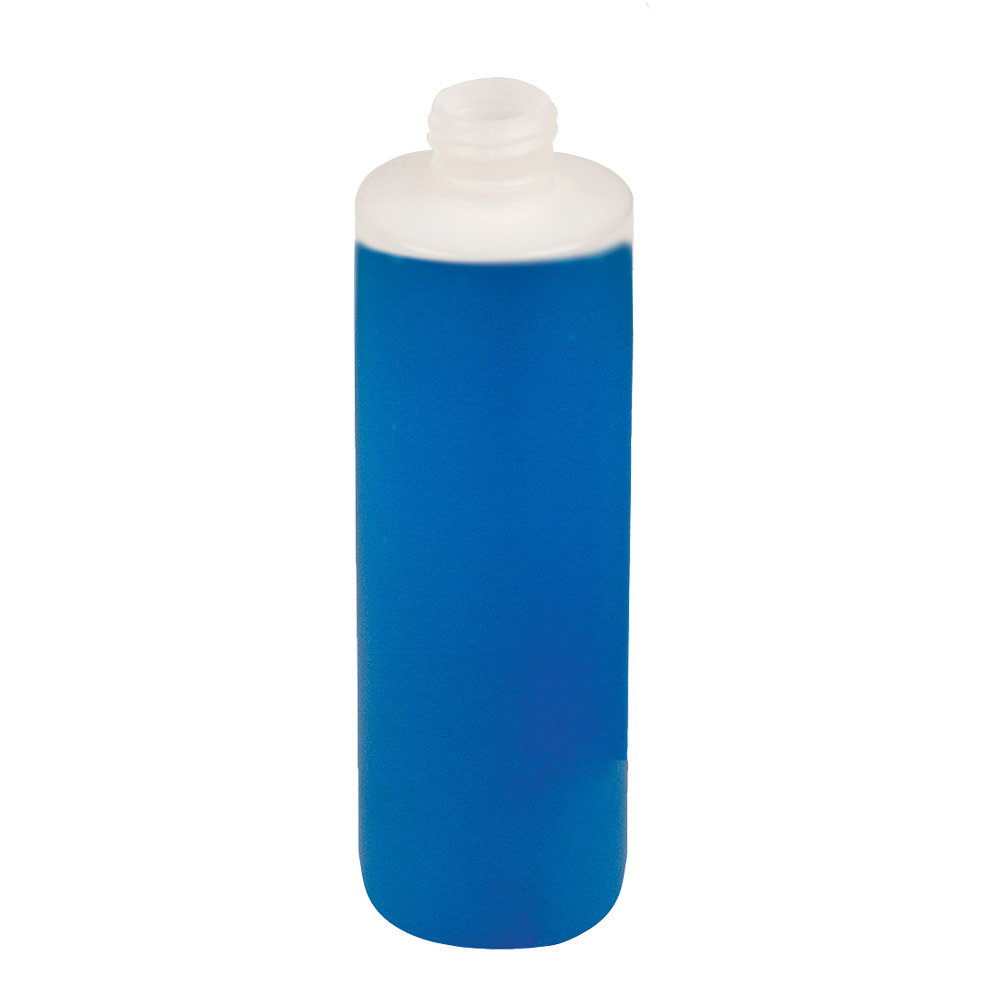 8 Oz Natural HDPE Cylinder Round Bottom Bottle With 24 410 Neck Cap