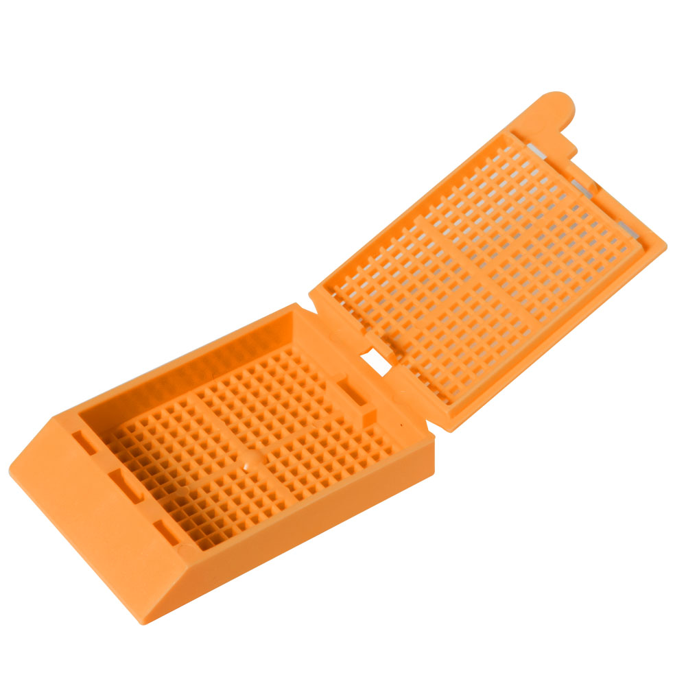 Orange Biopsy Cassettes with Lids | U.S. Plastic Corp.