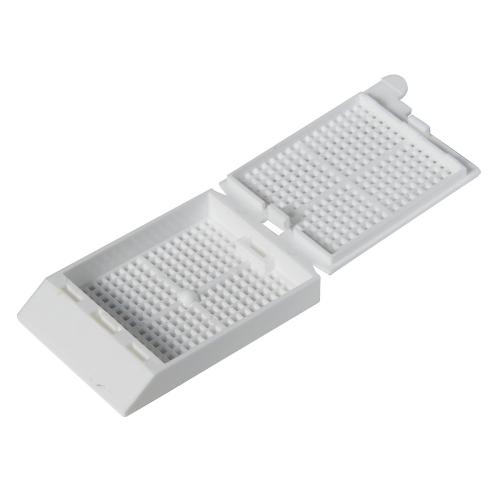 White Biopsy Cassettes with Lids | U.S. Plastic Corp.