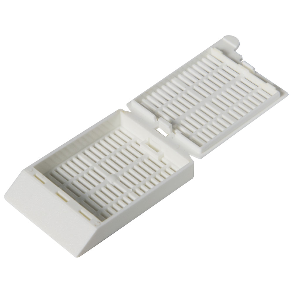 White Tissue Cassettes with Attached Lids | U.S. Plastic Corp.