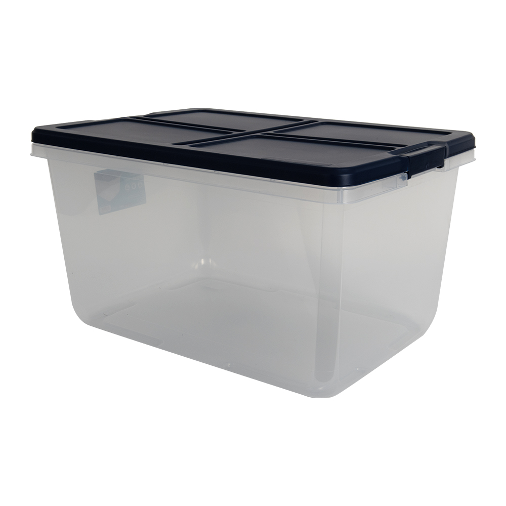 Hefty 6.5-qt Clear Storage Bin with Blue Lid 