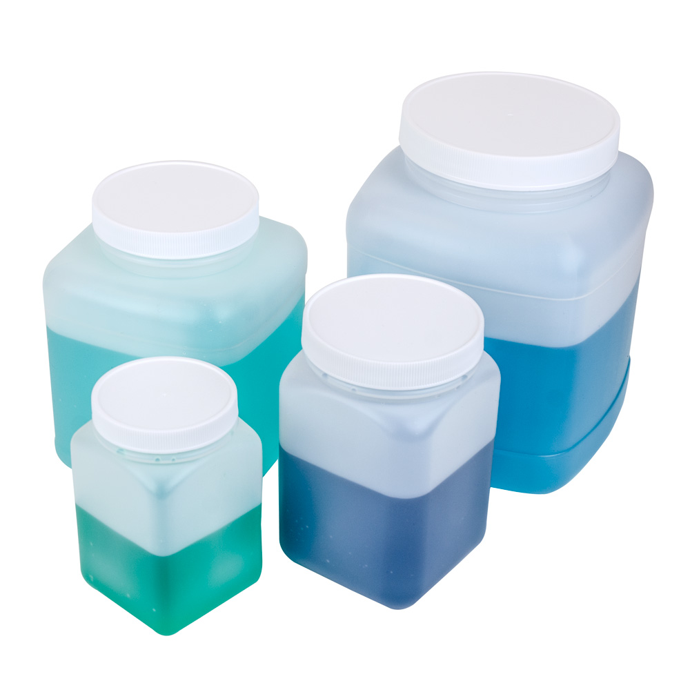 HDPE Square Jars with Caps