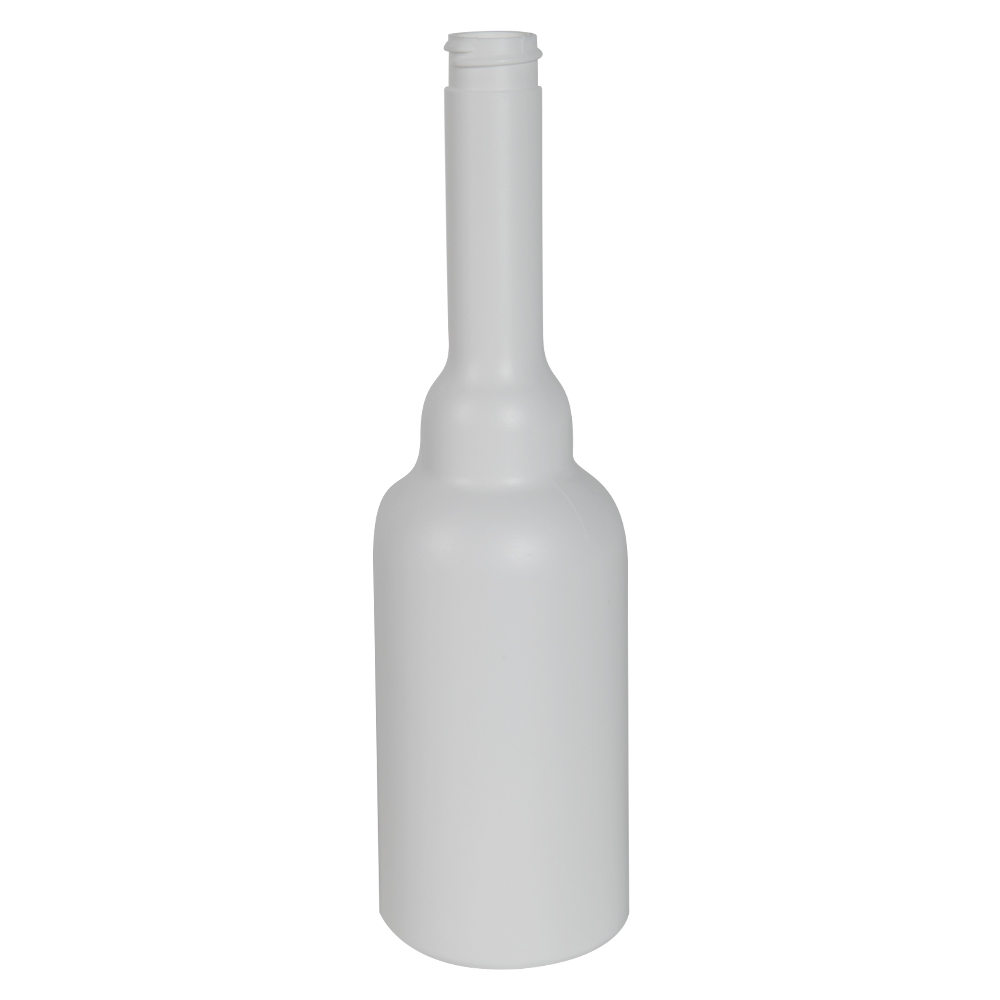 8 oz. Long Neck White HDPE Austin Round Cone Top Bottle with 22/400 ...