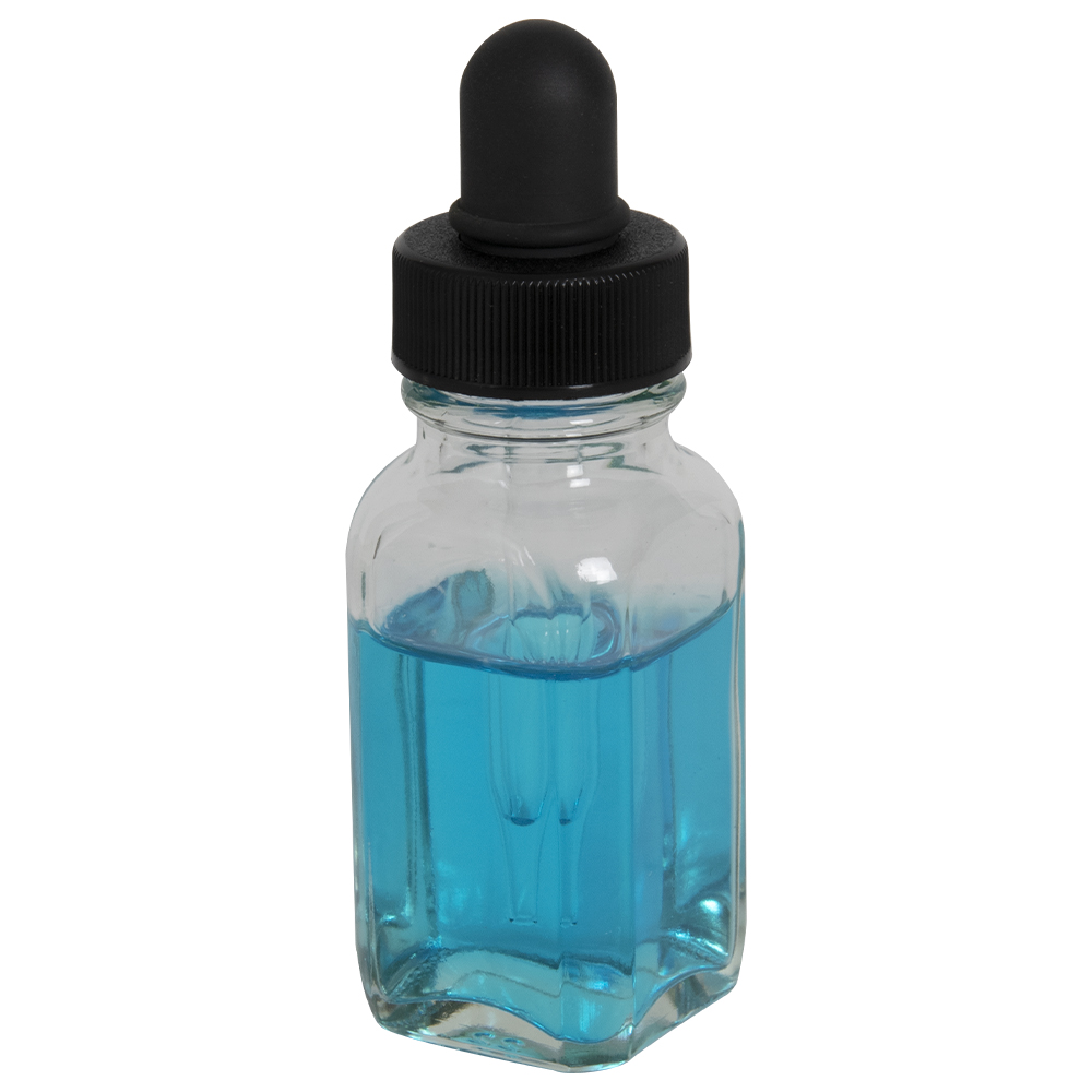 Square Glass Dropper Bottles With Caps U S Plastic Corp