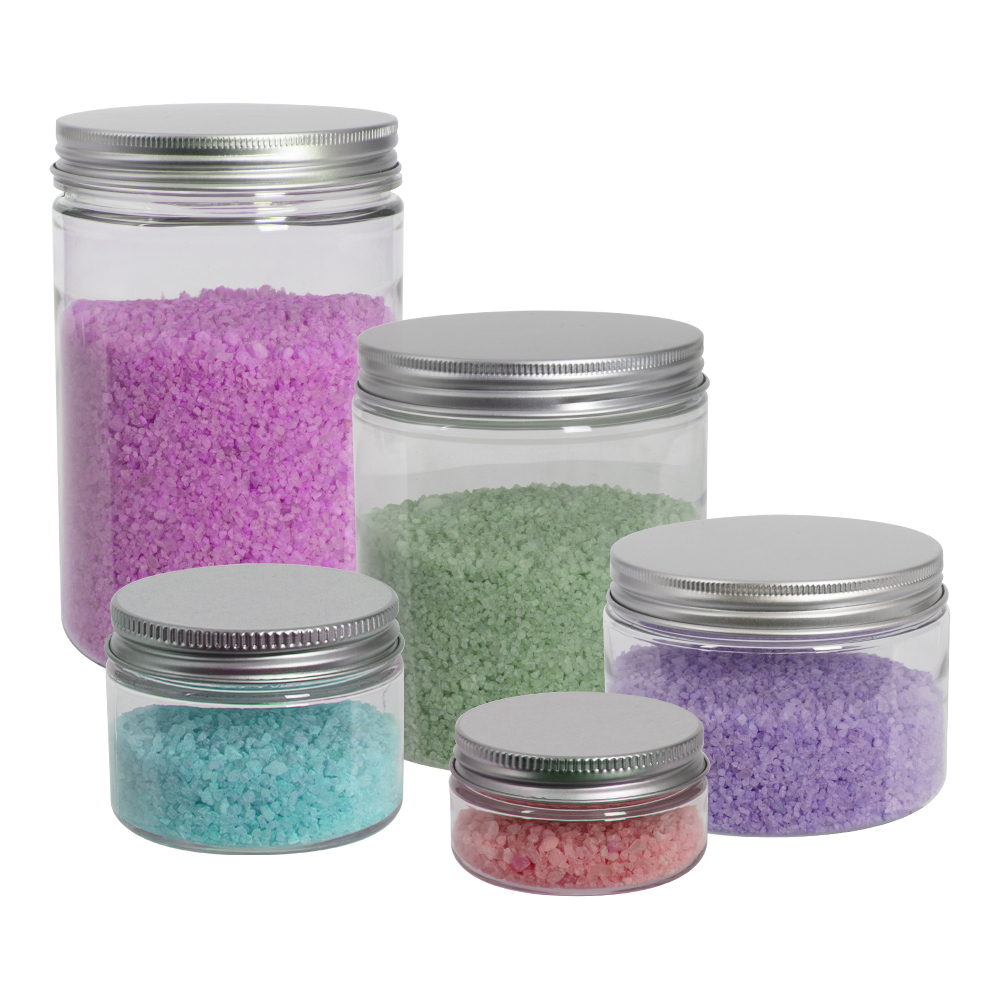 Clear PET Straight-Sided Jars with Aluminum Caps | U.S. Plastic Corp.