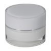 15mL Acrylic White/Silver Round Jar with Lid & Liner