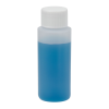 2 oz. Natural HDPE Cylindrical Sample Bottle with 24/410 White Ribbed Cap with F217 Liner