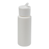 2 oz. White HDPE Cylindrical Sample Bottle with 24/410 White Ribbed Flip-Top Cap