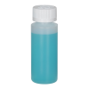 2 oz. Natural HDPE Cylindrical Sample Bottle with 24/400 White Ribbed CRC Cap with F217 Liner