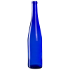 750mL Cobalt Blue Glass Flat Bottom Bottle w/ Tall Cork Neck