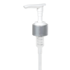 24/410 Brushed Aluminum/White Smooth Lotion Pump - 8-3/4" Dip Tube