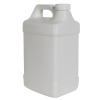 128 oz. White Level 5 Fluorinated HDPE Squat F-Style Jug with 38/400 White Ribbed CRC Cap with F217 Liner