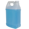 128 oz. Natural Level 5 Fluorinated HDPE F-Style Jug with 38/400 White Ribbed Cap with F217 Liner