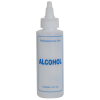 4 oz. Natural HDPE Cylinder Bottle with 24/410 Twist Open/Close Cap & Blue "Alcohol" Embossed