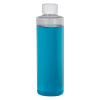 8 oz. Clear PVC Cylindrical Bottle with 24/410 White Ribbed CRC Cap with F217 Liner