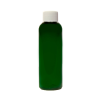 2 oz. Dark Green PET Cosmo Round Bottle with 20/410 White Ribbed Cap with F217 Liner