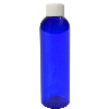 2 oz. Cobalt Blue PET Cosmo Round Bottle with 20/410 White Ribbed Cap with F217 Liner