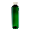 12 oz. Dark Green PET Cosmo Round Bottle with 24/410 White Ribbed CRC Cap with F217 Liner