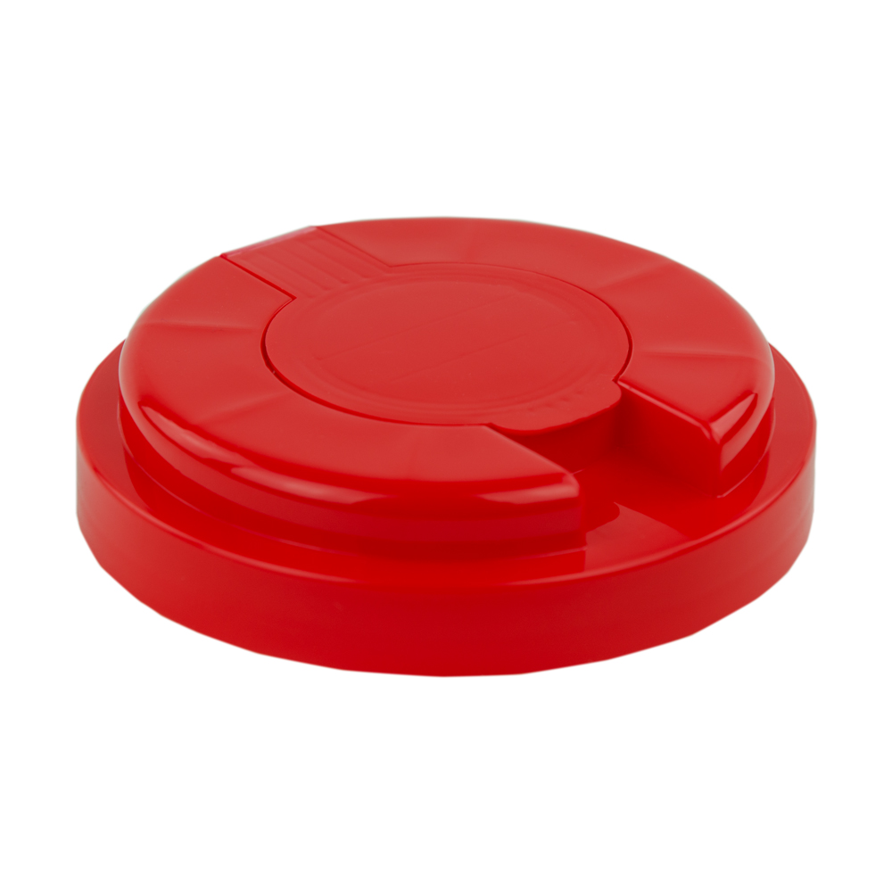 120mm Snap Top Cap for Towel Wipe Canister- Red | U.S. Plastic Corp.