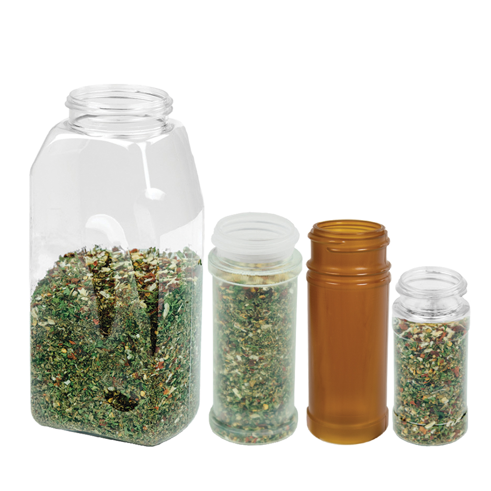1 oz plastic spice jars with sifter and cap