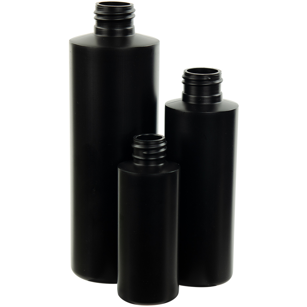 Black HDPE Cylindrical Sample Bottles & Caps | U.S. Plastic Corp.