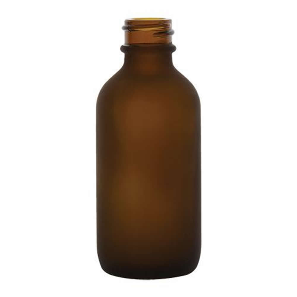 Download 2 oz. Amber Frosted Glass Boston Round Bottle with 20/400 ...