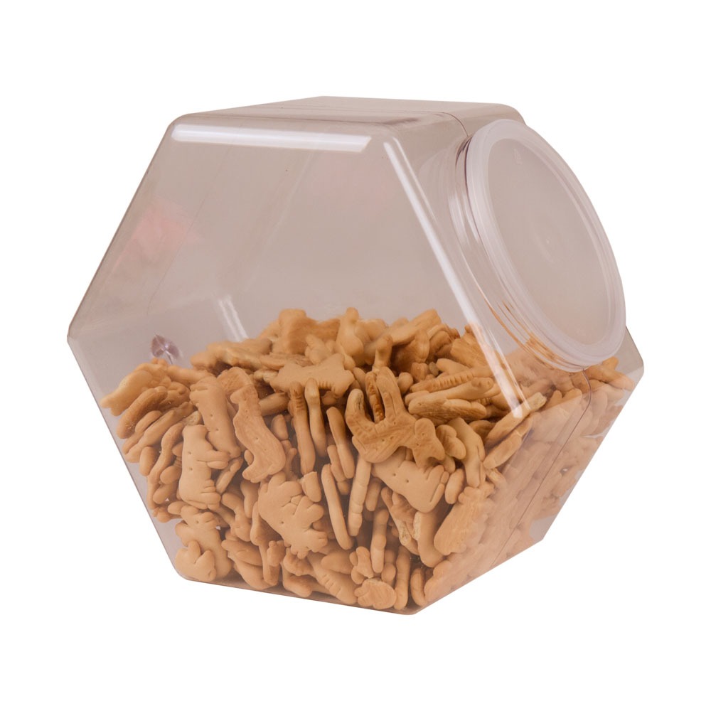 197-Ounce Plastic Jars with Lid (2 Count) - Wide Mouth Hexagon Cookie –  Stock Your Home