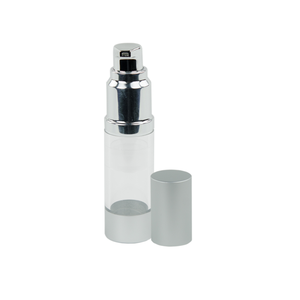 Download 15mL Clear/Brushed Aluminum Airless Bottle with Pump | U.S ...