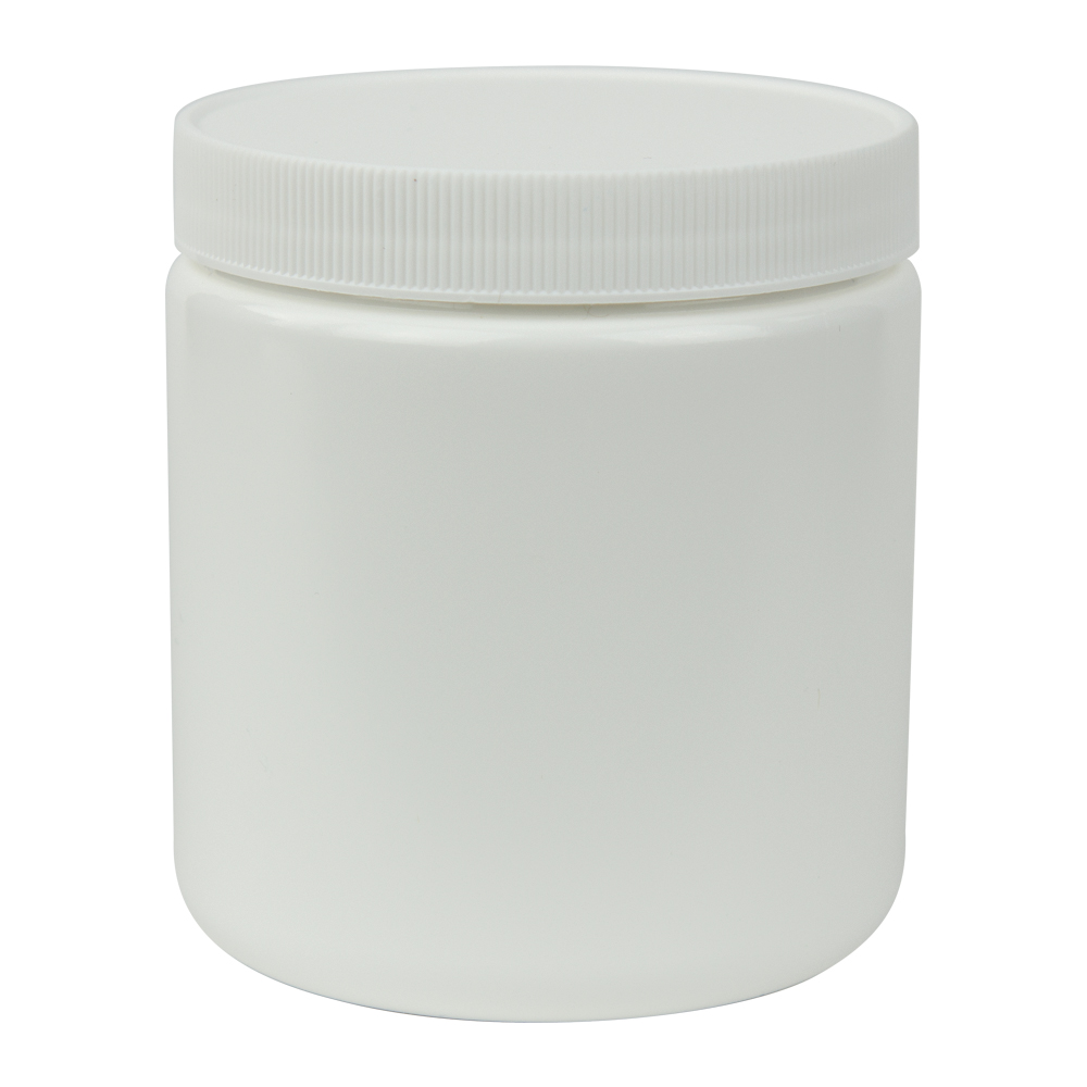 12 oz. White HDPE Plastic Wide-Mouth Jar (120-400)