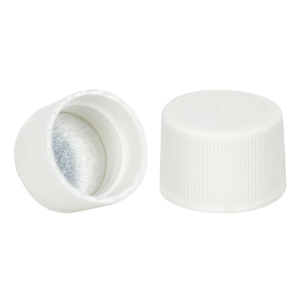 24-400 White Metal Cap with Pulp/Aluminum Foil Liner, Each