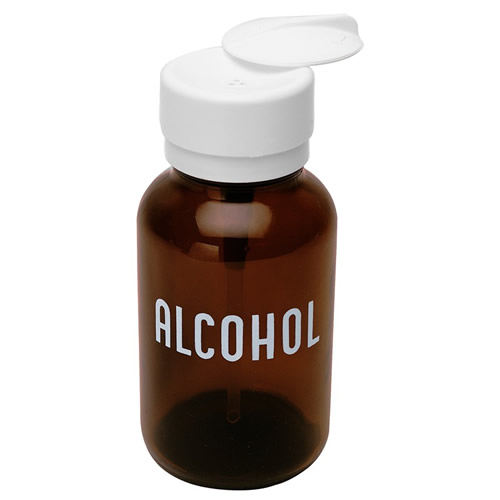 Download Amber Glass Round Alcohol Bottle With Pump U S Plastic Corp