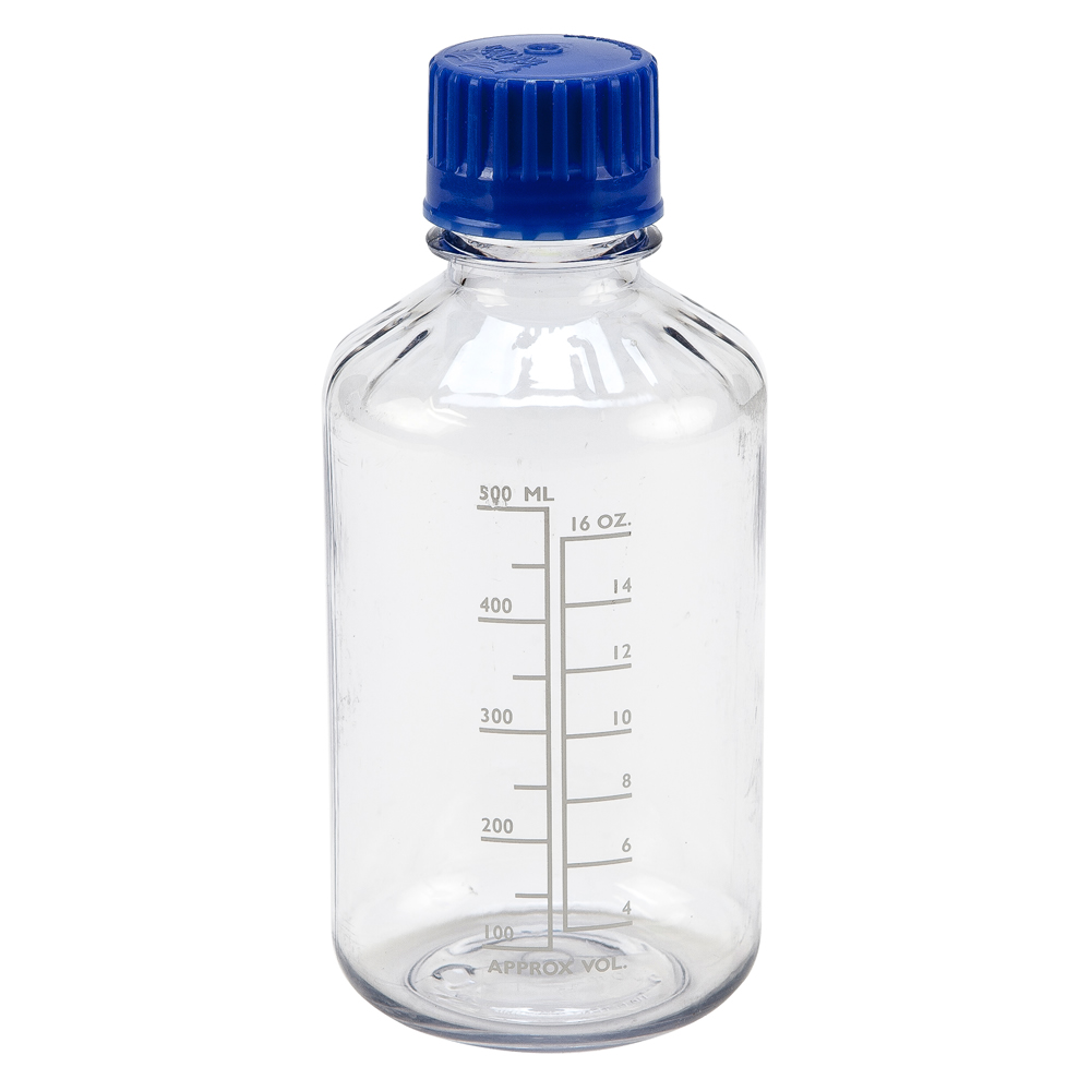 500mL Polycarbonate Graduated Boston Round Bottles | U.S. Plastic Corp.