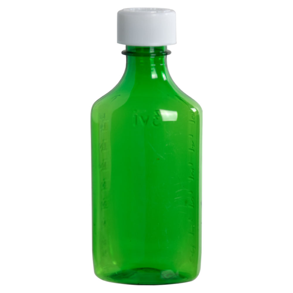 6oz PET Plastic Single Wall Jar 63-400 Green - Liquid Bottles LLC