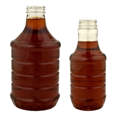 Ribbed Round PET Sauce Bottles & Caps