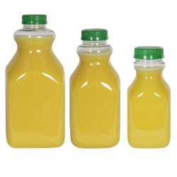 PET Square Beverage Bottles with Caps