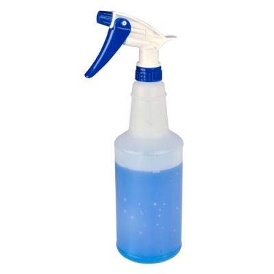 32oz Natural HDPE Plastic Spray Bottles (White Screw Top Cap) - Natural 28-400
