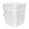 3.25 Gallon/12 Liter 30 Series White HDPE Square Pail with Handle