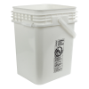 5 Gallon White Life Latch® Square Pail