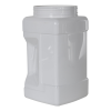 128 oz. (1 Gallon) White PET Pinch Grip-It Square Jars with 120mm Neck (Cap Sold Separately)