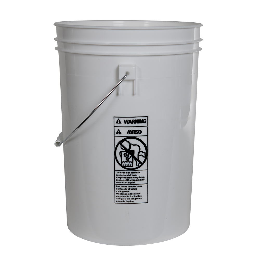 Economy White 6 Gallon Bucket (Lid Sold Separately) | U.S. Plastic Corp.