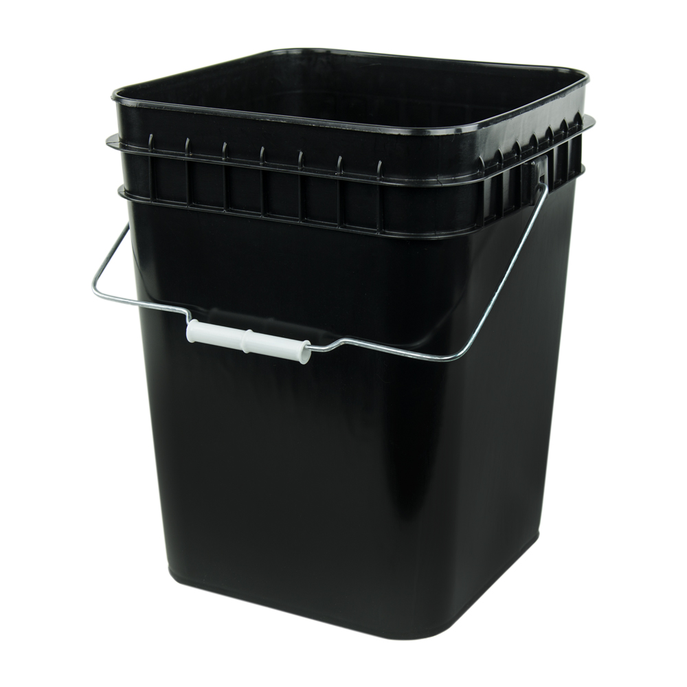 black square bucket with lid