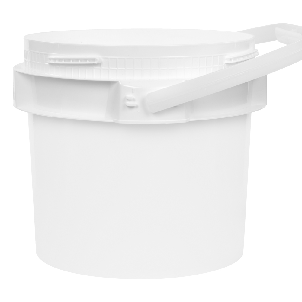 10.7 GALLON PLASTIC PAIL WITH WHITE SCREW TOP LID - WHITE