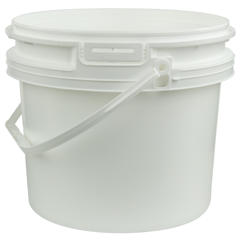 White Polypropylene 4 Gallon/15 Liter Bucket with Handle