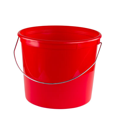 red plastic pail
